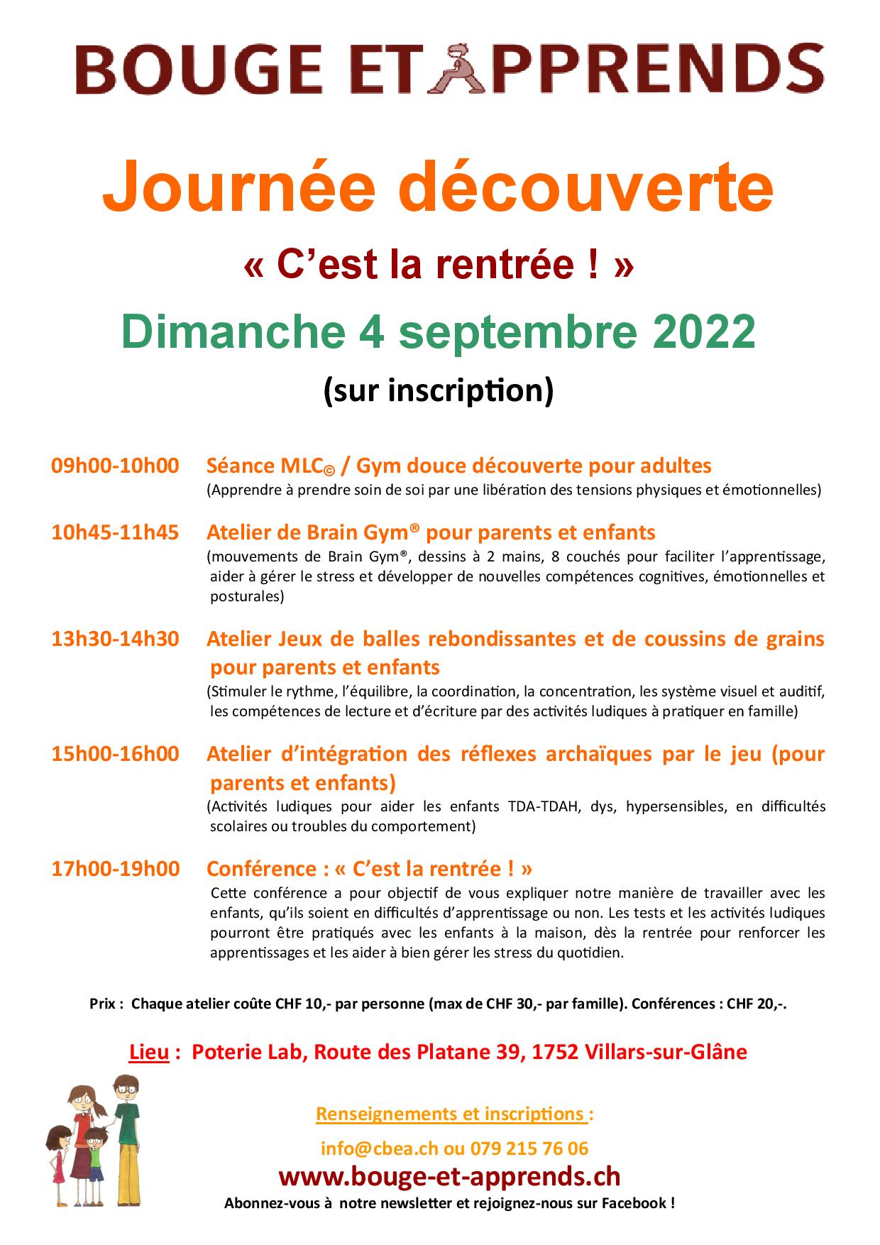 Journées découvertes 4 septembre 2022