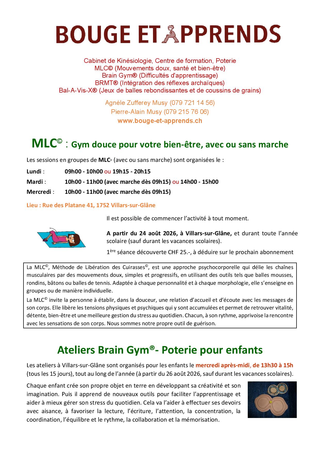 Marche MLC Villars sur Glâne année scolaire 26 27